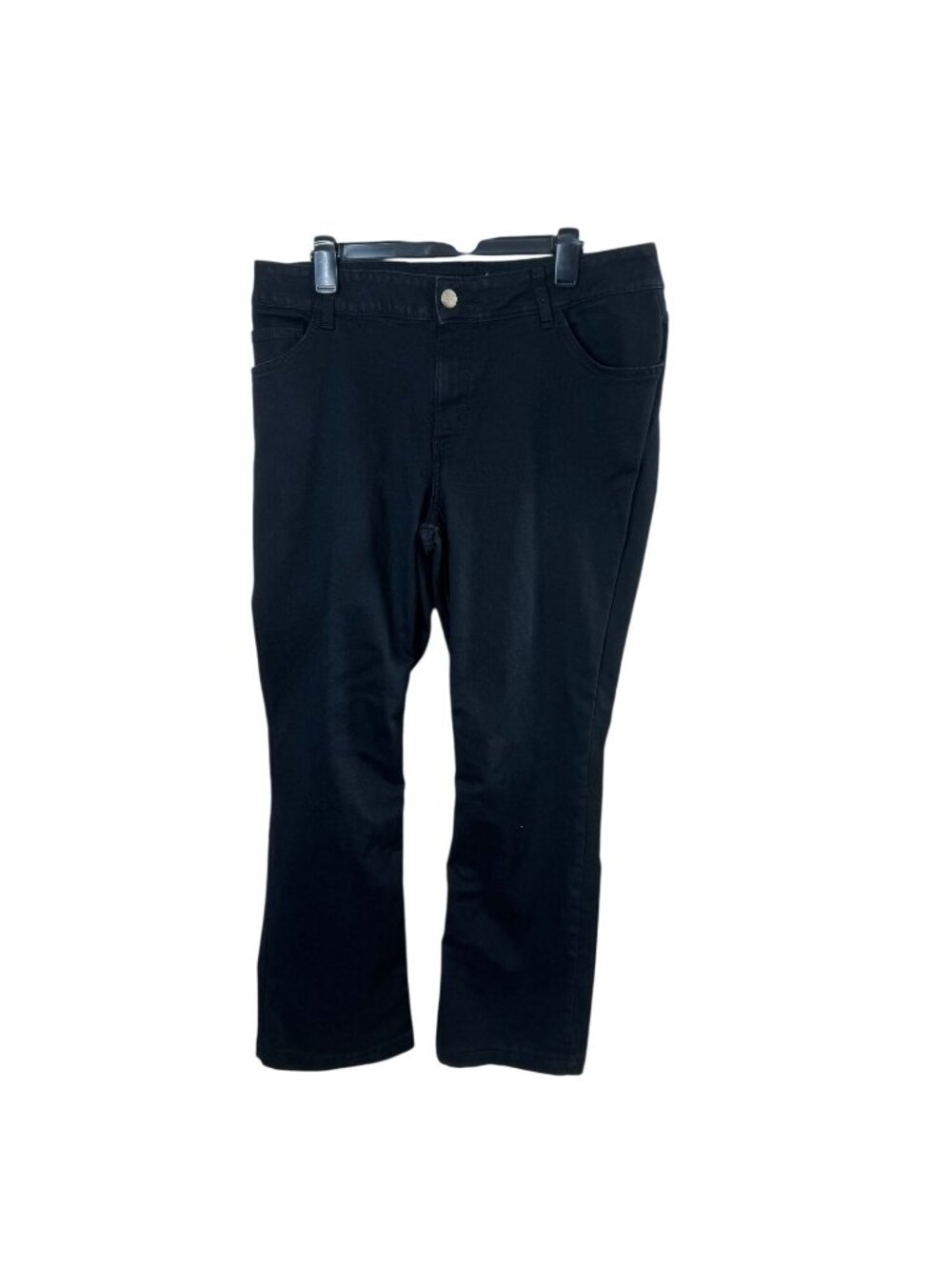 Lee Womens Black Stretch Denim Bootcut Jeans Mid Rise Regular Fit 18 Cotton